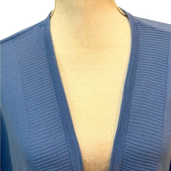 Chicos v neck longline open front lightweight periwinkle blue cardigan large - Picture 8 of 10